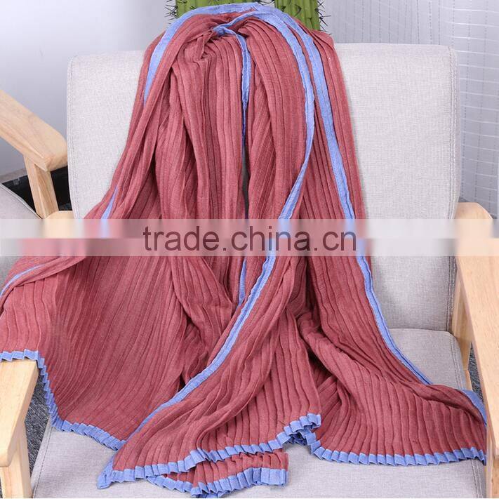 2017 New women hijab fashion large size cotton scarf spring summer pure color scarves shawl