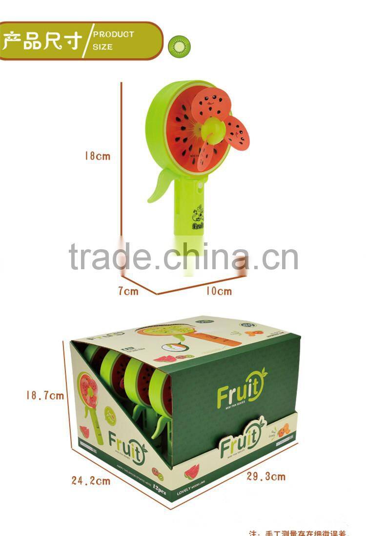 Mini Water Mist Spray Fan Cartoon Handheld Friut Fan For Summer Promotion