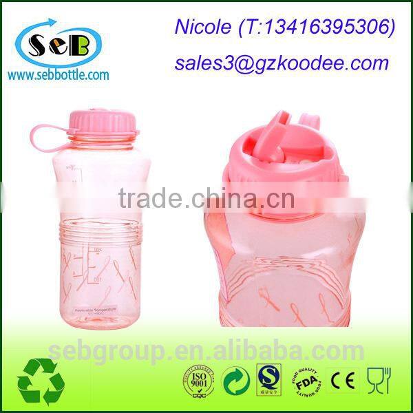 TRITIAN plastic water bottle, sports water bottle for travelling ,cheap drinking water bottle with straw