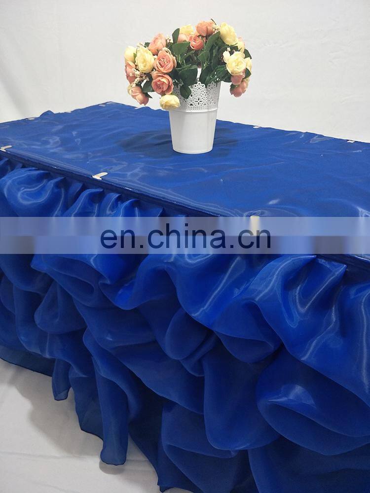 Fancy Organza Ruffled Table Skirting for Wedding