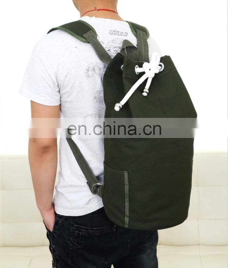 Canvas Duffel Cylinder Luggage Bag Travel Gym Backpack Bucket Backpack
