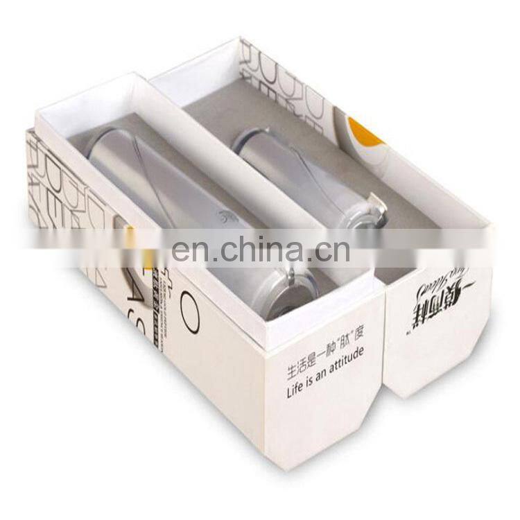 Wholesale Custom Made Recycled cylinder shape white cardboard paper box with sponge insert for glass packaging