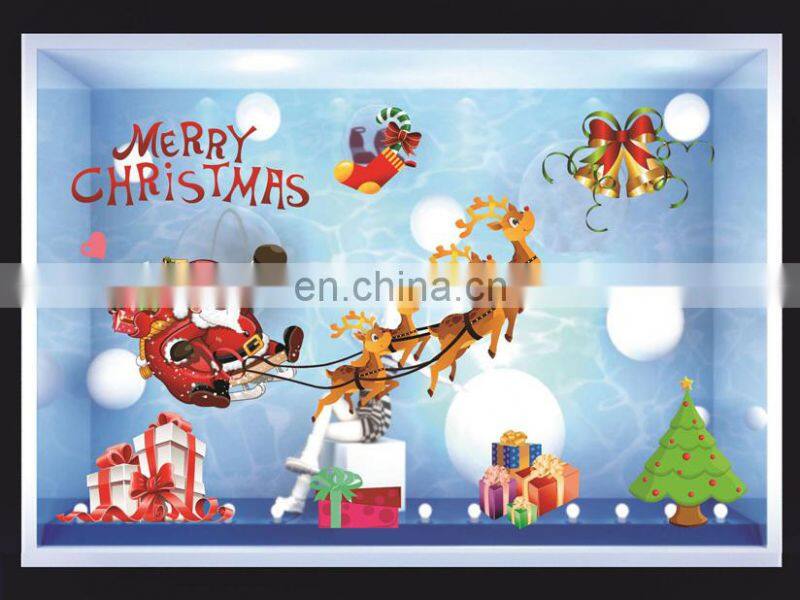 2017 new Christmas decotation wall sticker ,Christmas shop window sticker, christmas glass window stick