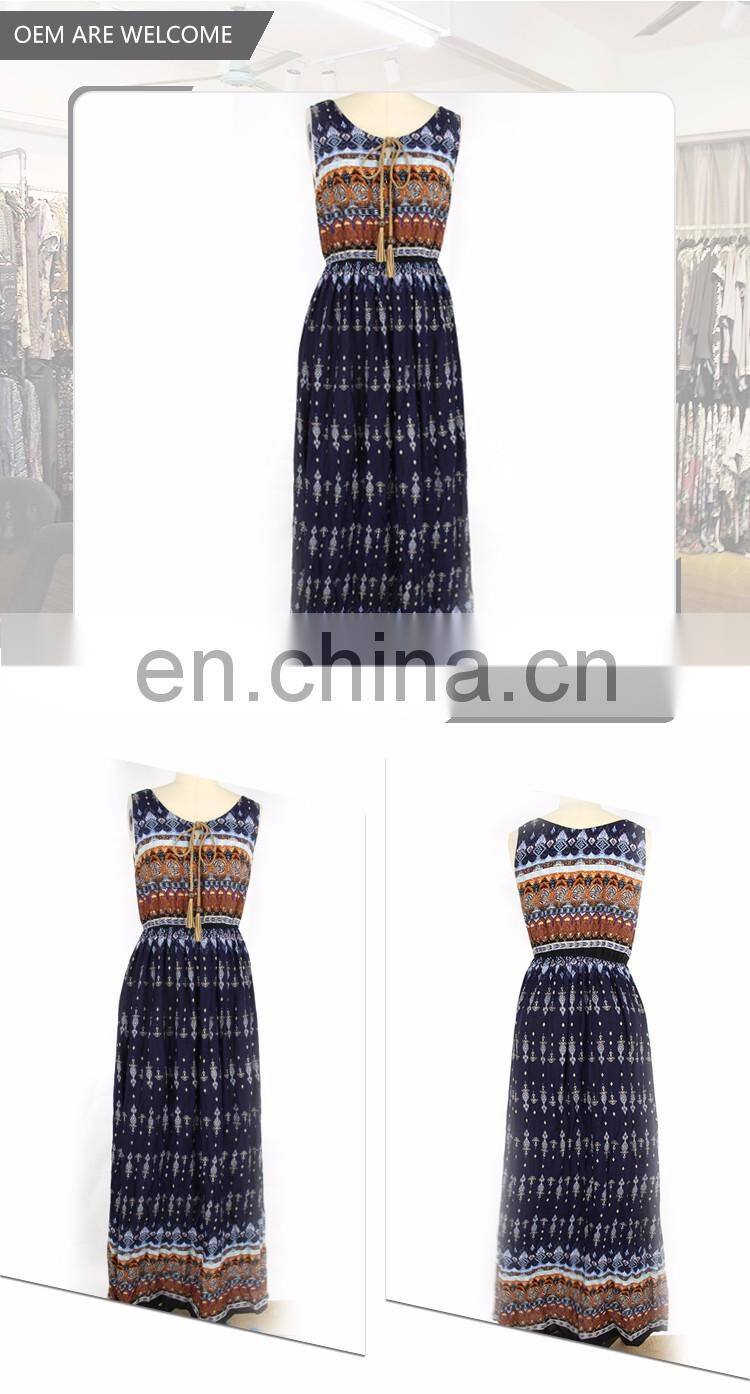 Round Neck Sleeveless Digital Printed Casual Woman Dresses