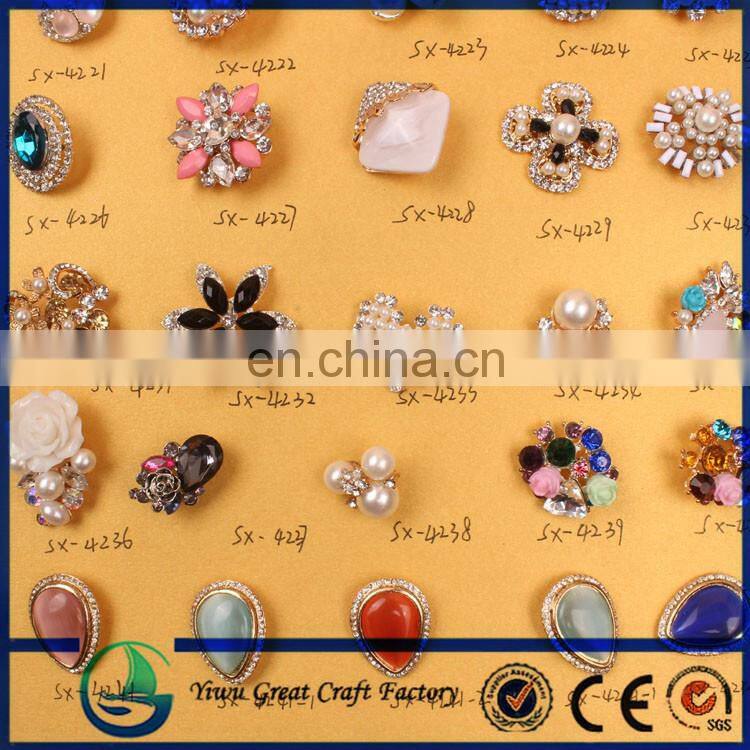22mm Star Rhinestone Pearl Button For Hair Accessories Clothing