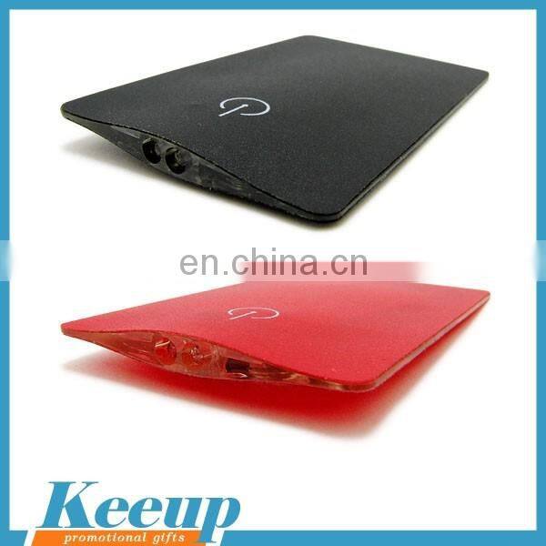 Hot sale Logo Branded mini pocket led credit card rechargeable flashlight /lamp for Promo gifts