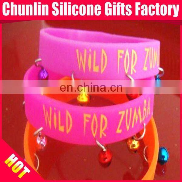 Lovely Silicone Bracelets with Jingle Bell for 2014
