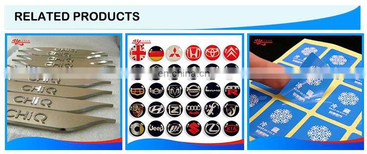 Batch custom printing pvc 3d chrome sticker Soft label