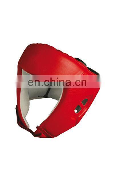 Red Head Guard In Leather, Boxing Head Guard Helmet, Head Guard Made In Leather Full Adjustable