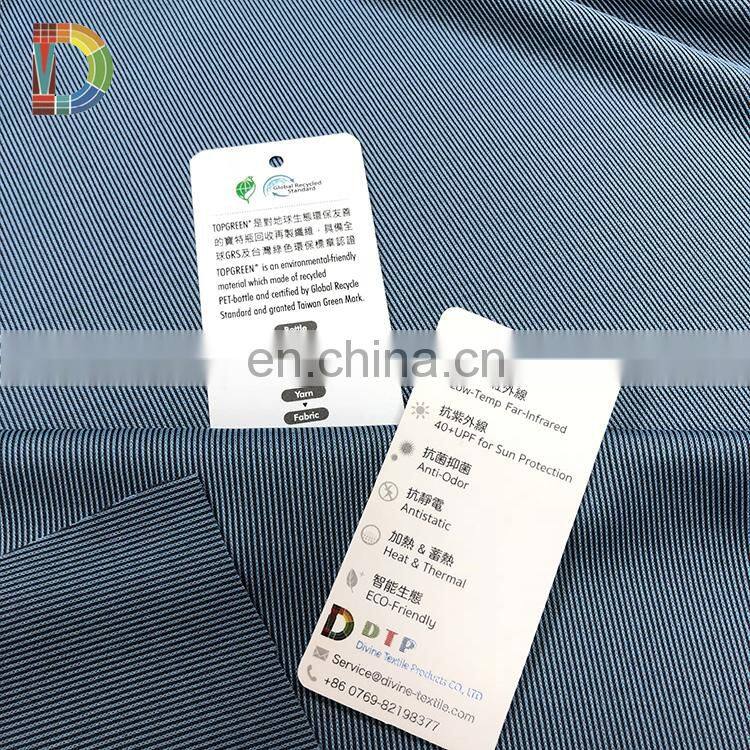 50% graphene 50% recycled PET bottle infrared upf 50+ eco friendly fabric