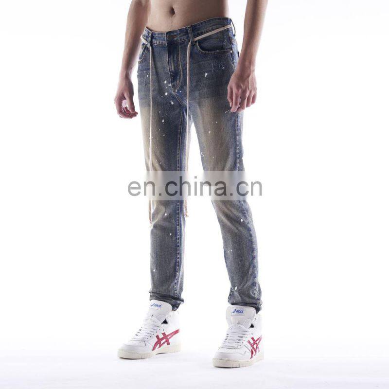 DiZNEW Mens Brand Skinny stretch Jeans Washed Blue Jeans men wholesale