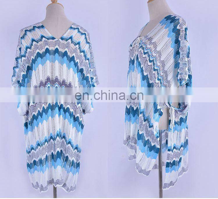 Plus size Knitted Tunic for Beach Bikini Cover up Vestido Playa Beach Cover up Sarong Women Dress Tassel Bathing suit cover ups