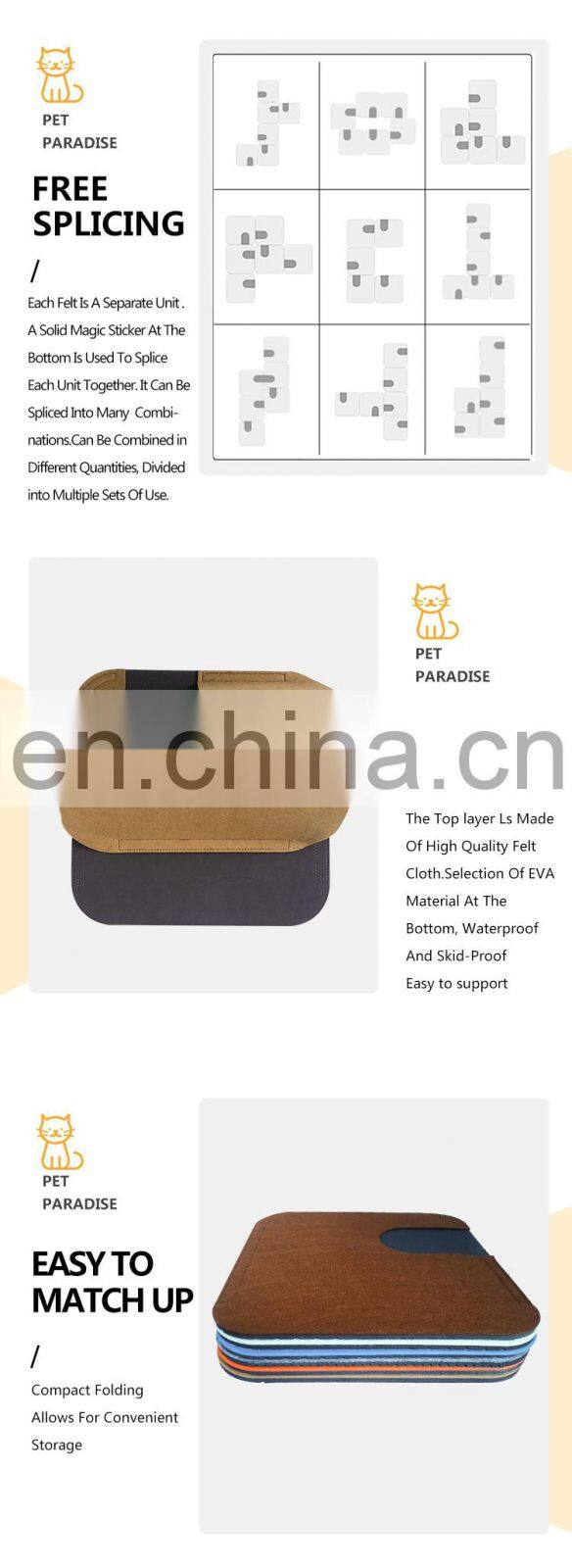 Pet Furniture 6pcs Felt Floor Maze Kitty Playground Cat Play Labyrinth Pad Activity Toy Cats Play Mat