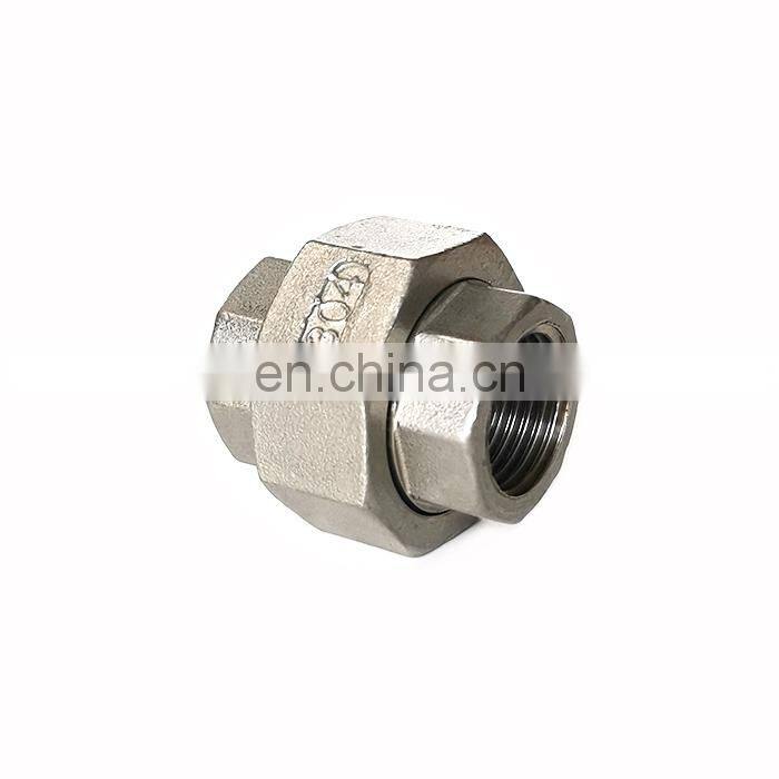 1/2 inch 304 CF8 forged stainless steel pipe fitting SS union connector