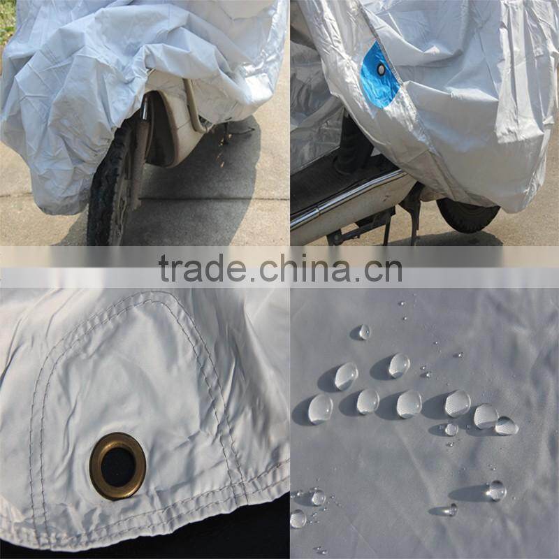 Silver motorcycle cover