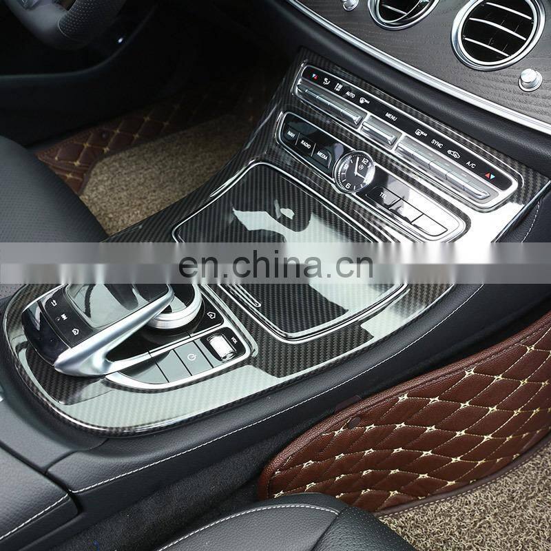 For Mercedes Benz W213 E Class 2016 2017 2018 ABS Plastic Carbon Fiber Color Console Gear Panel Frame Cover Trim Stickers Parts