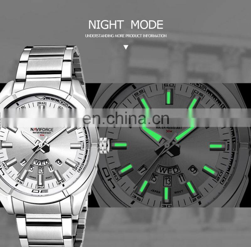 Naviforce 9038 Men Quartz Watches Luxury Sport Waterproof Watches Men's Stainless Steel Wristwatches
