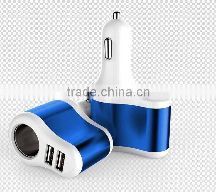 Promotional customized USB Car Charger Cheap Wholesale Colorful Dual USB Car Charger for cell phone
