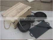 TRIONFO black non-stick pre-seasoned cast iron steak pan