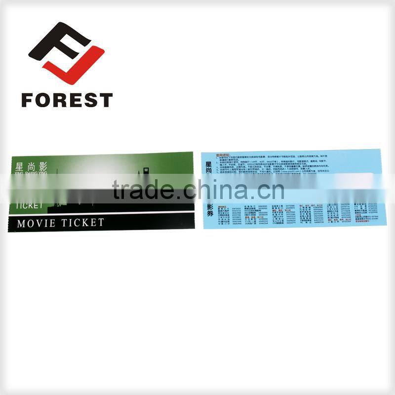 customized movie tickets, entrance ticket,anti-counterfeit thermal cinema ticket