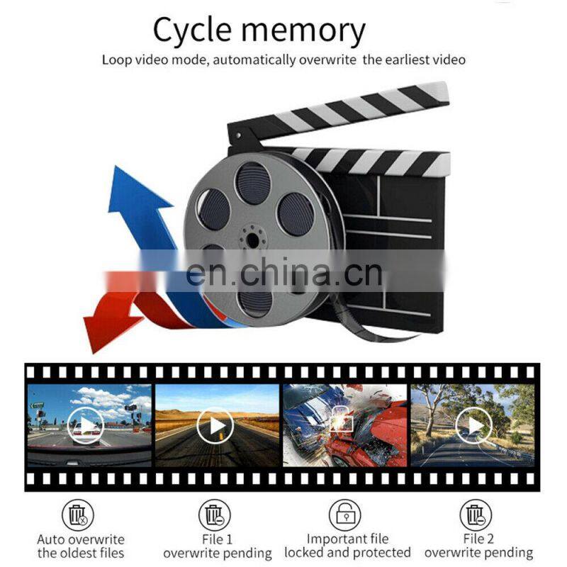 Dual Dash Cam 1080P FHD DVR Car Driving Video Recorder 4 Inch LCD Screen 170 Wide Angle, G-Sensor, WDR, Parking Car Monitor q10