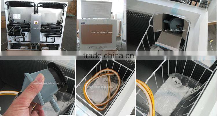 Curved sliding glass door popsicle display chest deep freezer manufacturer