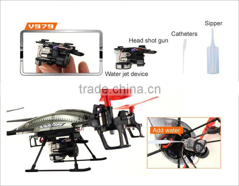 China Manufacture WL V979 2.4G 4 CH 3 axis UFO RC Helicopter with gyro Water jet