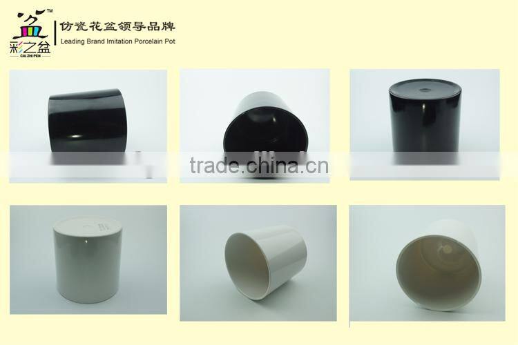 classical design plastic flower pot Straight barrel round melamine flower pot 1424