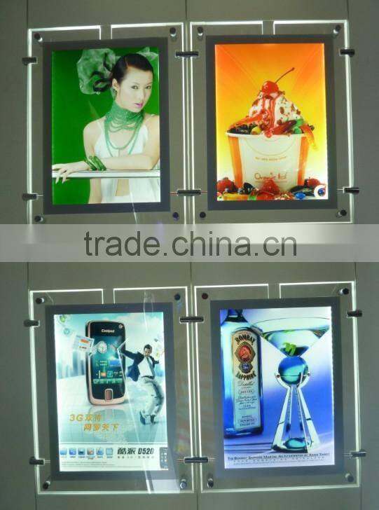 Frameless double sided hanging crystal light box