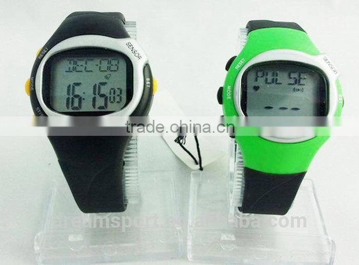 Water resistant finger sensor heart rate watch pulse digital slap wrist watch