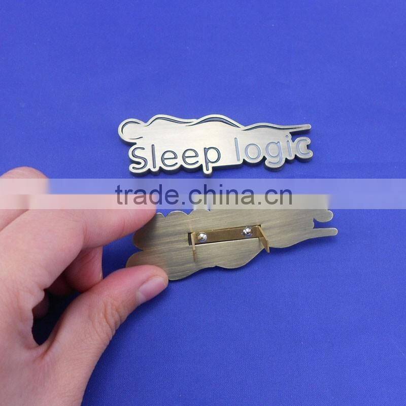 Decorative Black and White Letter Bag Metal Plate with U Clip