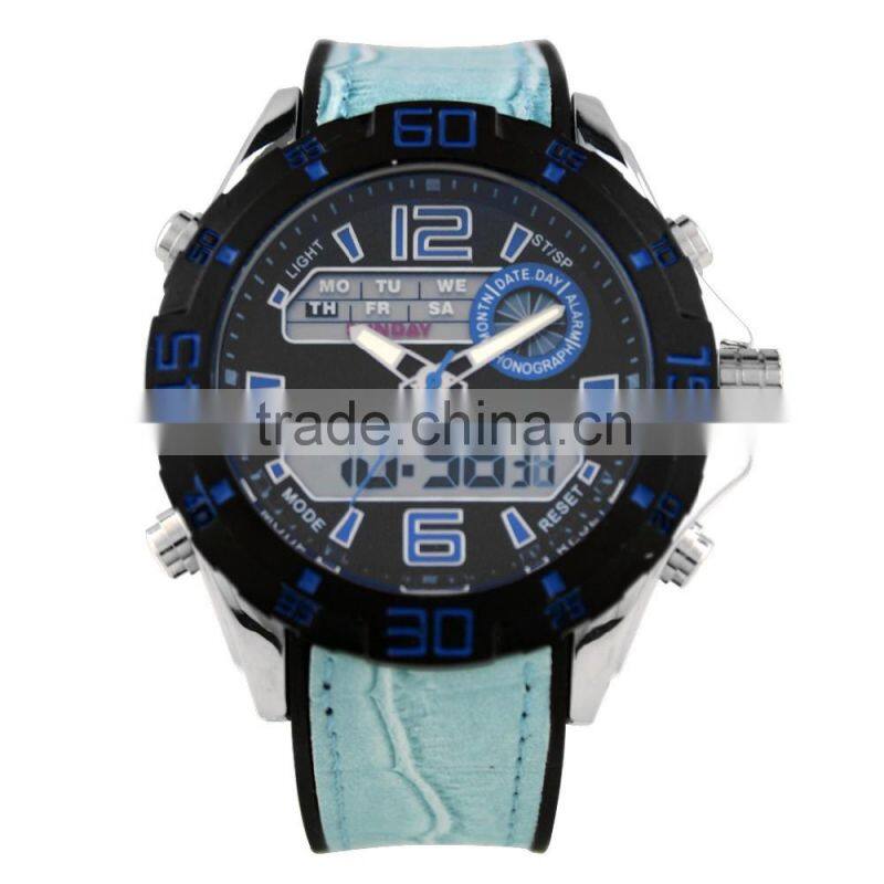 LP7648 Lowest price 2 time zone waterproof stainless steel fashion watch