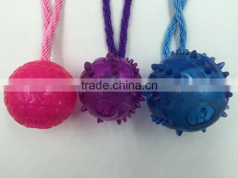 Pet product cotton rope TPR ball toy for dog