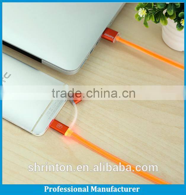 MFI Certified Factory Customized Logo Light Double Speed Fast Charge 5 Pin Light LED Micro USB Cable