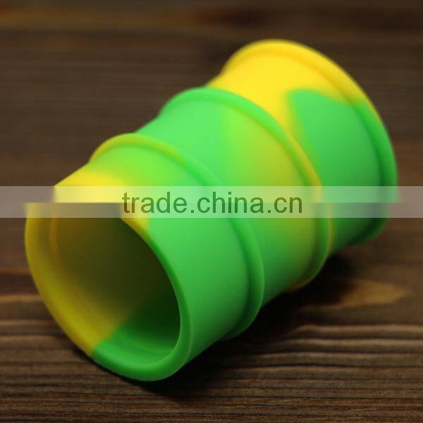 Customized silicone non-stick container 26ml concentrate oil silicone wax barrel drum silicone weed jar