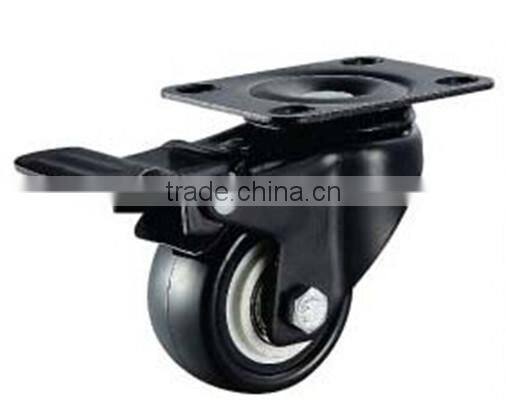 1.5 inch PU material heavy duty galvanized caster