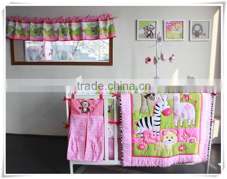 sweet zoo girls crib bedding set dust ruffle set from professional manufacturer