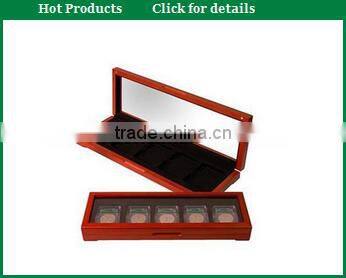 2015 wholesale custom design luxury wooden coin collect case