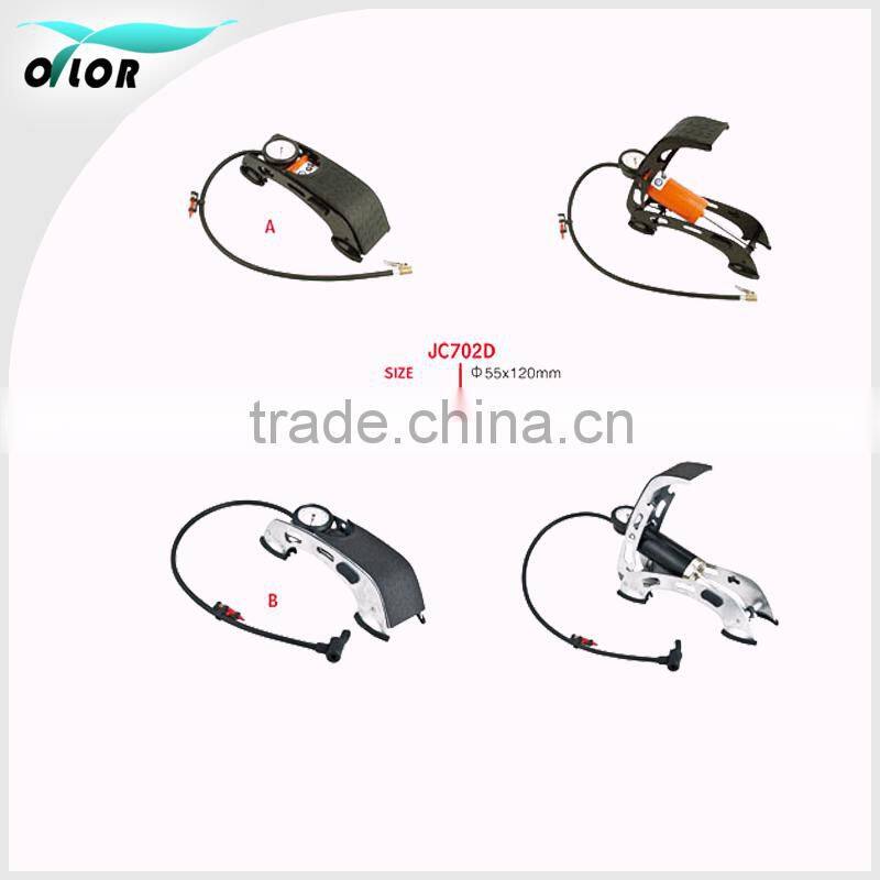 High quality Single Barrel Foot Pump with Dial Tire Gauge