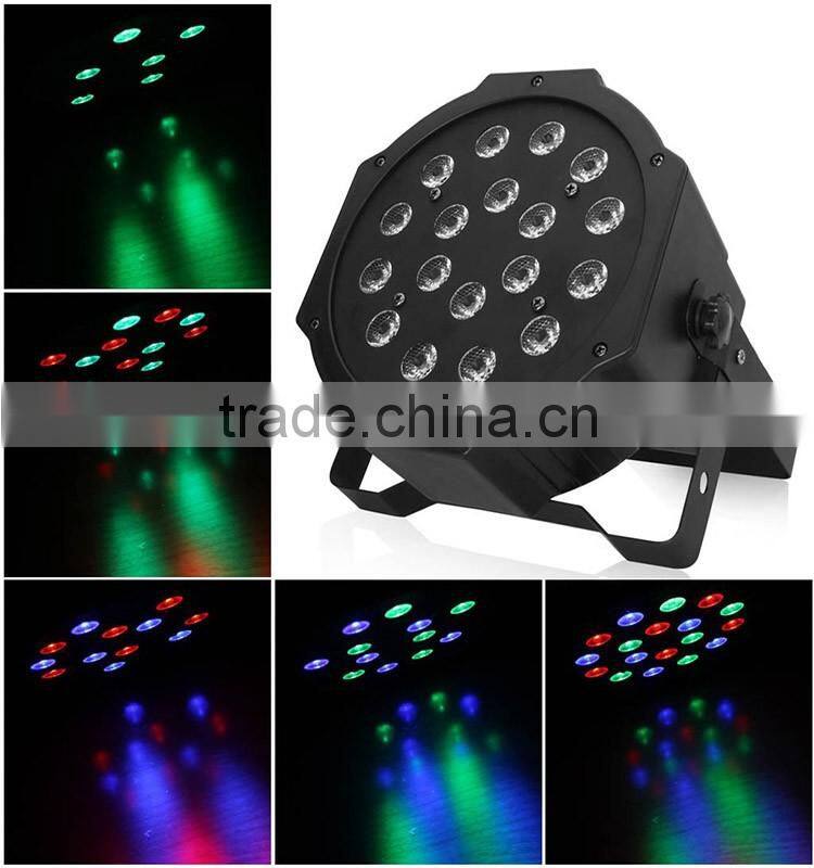 RGB PAR Light 18 LEDs DMX512 Color Mixing Wash Can Stage Light Disco DJ Wedding Party Show Live Concert Lighting
