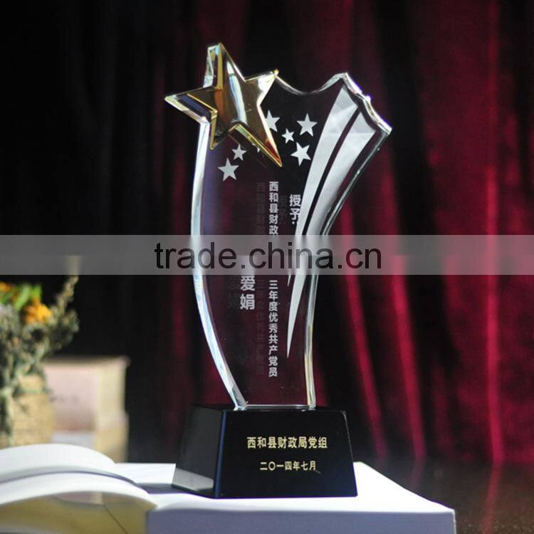 luxury star crystal trophy crystal award crystal glass award souvienir gifts custom logo company award gifts
