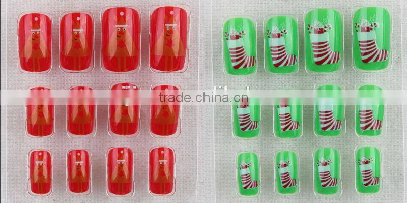 Cartoon kids nails christmas fashionable nail tips /factory supply