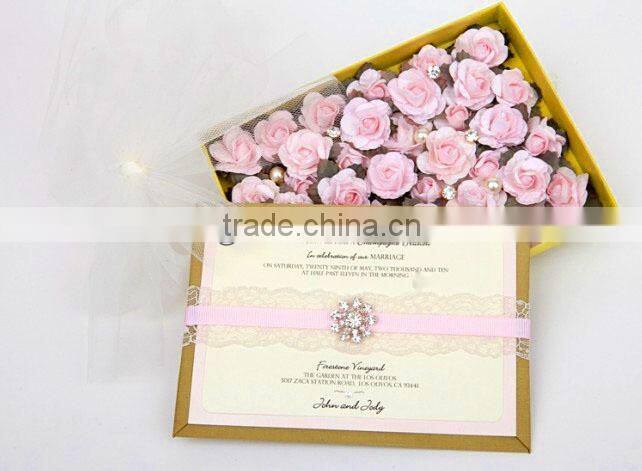 elegant and graceful wedding card,novel deseigned invitation card ER-004