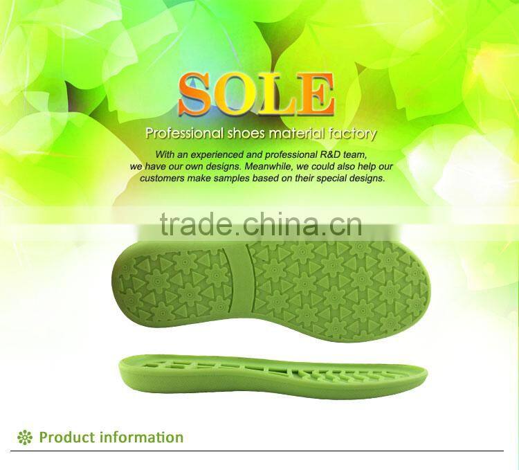 green color fashion durable girls shoe sole