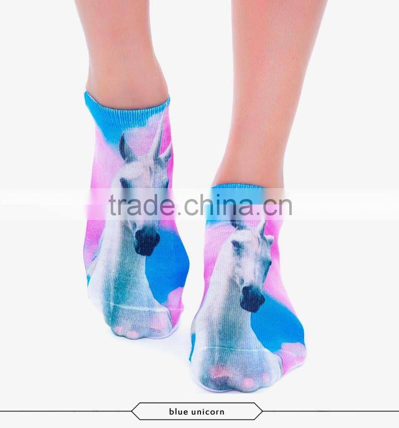 custom printed ankle sock colorful high quality 3d full print colorful ankle socks sports unisex custom hot sale stretch spandex