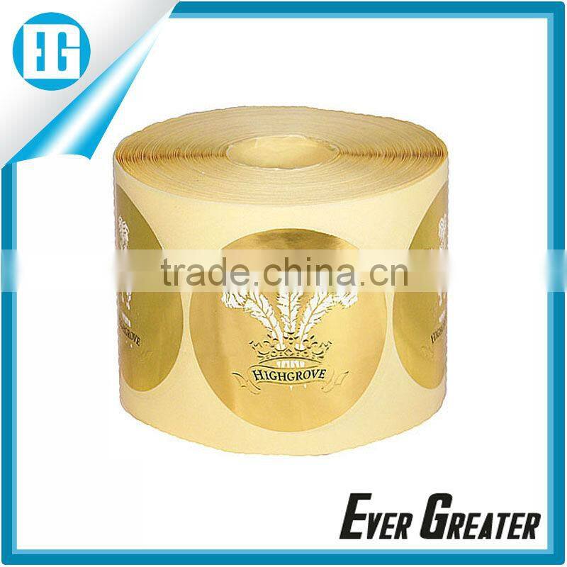 Customized gold foil label adhesive foil stickers Foil Embossed Sticker - Labels
