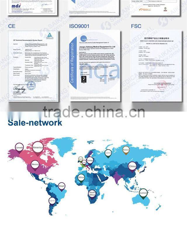 Hospital Furniture Detachable Stainless Steel 3 Cranks Hospital Bed