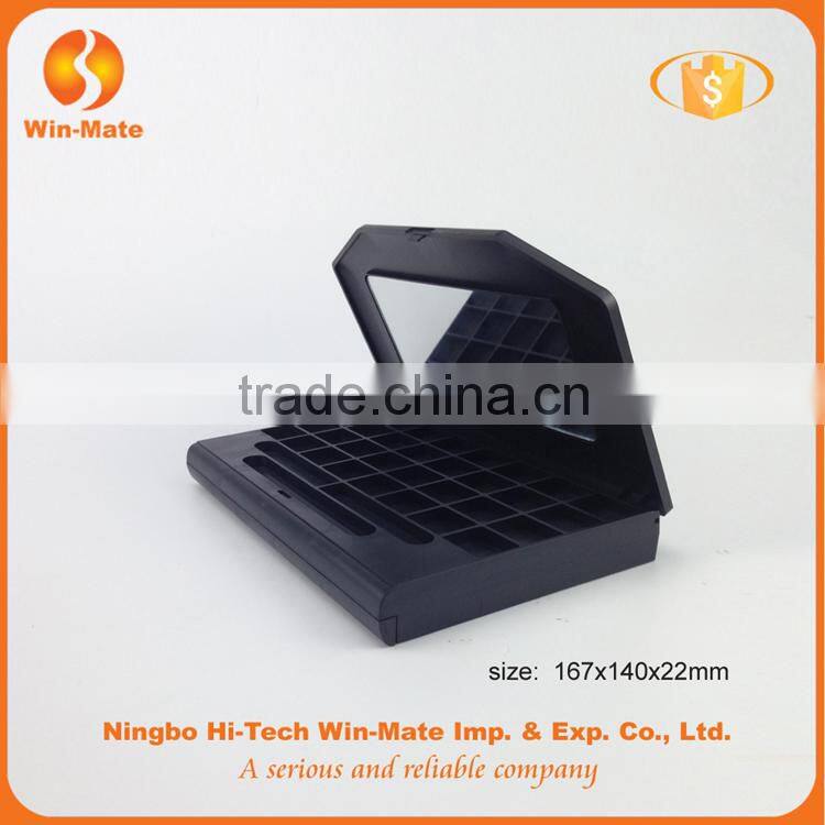 Factory promotion! 2 layer foldable 5 color black large Eyeshadow Palette box with mirror