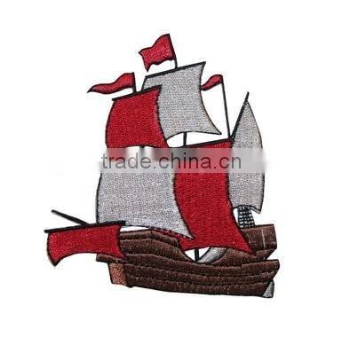 Boat car plain embroidery iron on badges