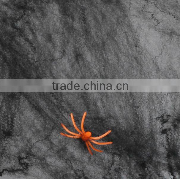 Spooky halloween decorative stretchable spider web with spiders